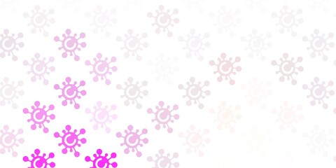Light Pink vector pattern with coronavirus elements.