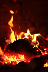 Burning fire wood. Background