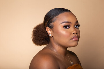 Portrait of pretty and confident young black woman