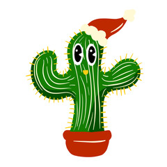 Cartoon Christmas Cactus Illustration