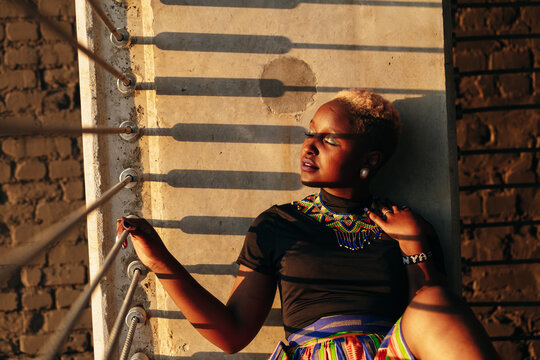 African American Woman Confident And Basking In The Sun