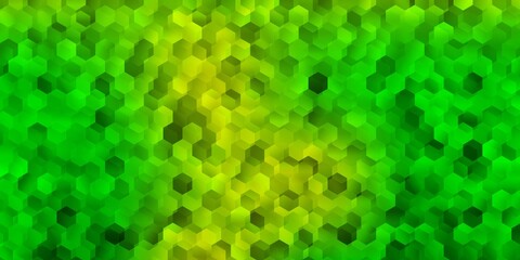Light green, yellow vector texture with memphis shapes.