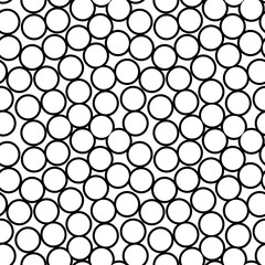 Circles pattern. Circular figures seamless ornament. Geometric motif. Rounds background. Circle, ring shapes wallpaper. Rings backdrop. Digital paper, textile print, web design, abstract. Vector art.