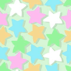 Seamless pattern in the form of stars. Pastel shades. Vector illustration in flat design.
