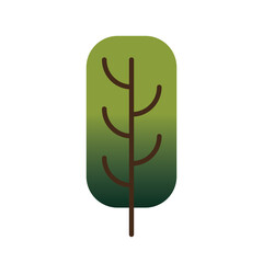 green tree plant forest isolated icon