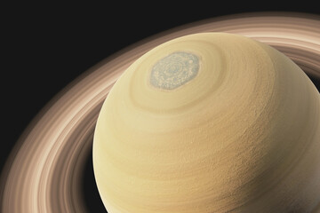 Saturn Planet with ring in outer space closeup. 3D rendered illustration. Elements of this image furnished by NASA. © ALEXANDR YURTCHENKO