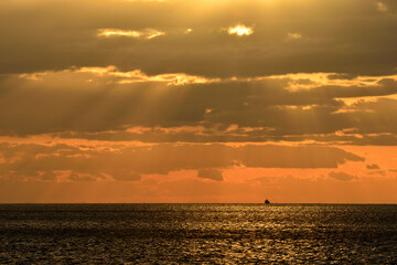 明石海峡の夕景