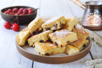 Austrian cuisine.  Torn pancake (or omelet)  kaiserschmarrn sultana