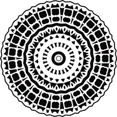 Mandala. Black and White Pattern. Vintage decorative elements. Hand drawn background. Arabic, Islam, Indian. Vector illustration