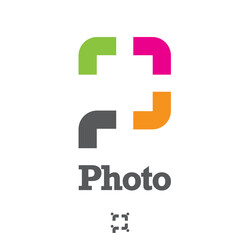P letter based Photo symbol concept