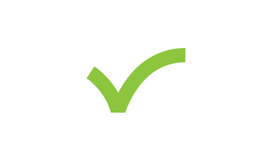Tick check mark vector icon. Green approval symbol.