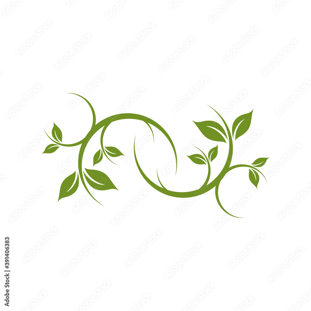 Poster leaf icon logo design template