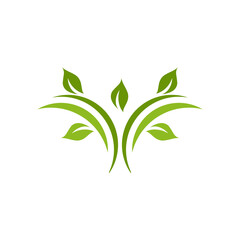 Leaf icon logo design template