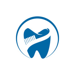 Toothbrush logo design template