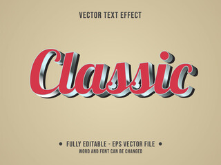 Editable text effect - retro classic red gradient color style	
