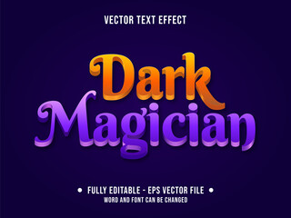 Editable text effect - Dark magician orange and purple modern gradient color style	
