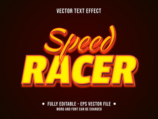 Editable text effect - Speed racer yellow fire and orange modern gradient color style	
