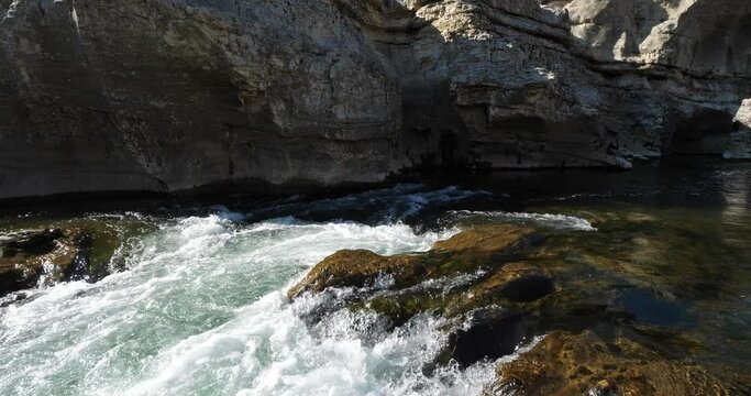 The Sautadet waterfalls, river Ceze, La Roque sur Ceze, Gard department,Occitanie, France