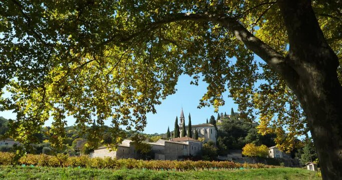 The village, La Roque sur Ceze during the Autumn season
