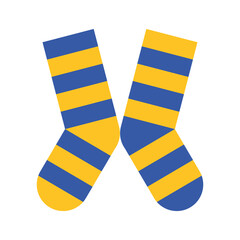 Fototapeta na wymiar socks pair with colors stripes down symbol