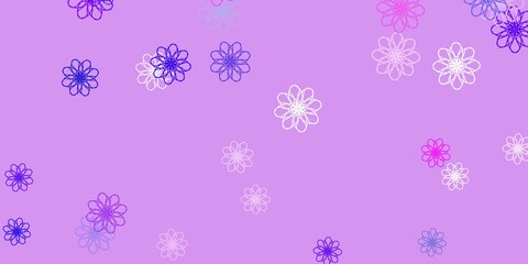 Light Purple, Pink vector natural artwork with flowers.