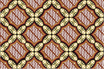 Indonesian batik motif, Batik is a technique of wax-resist dyeing applied to whole cloth, or cloth made using this technique originated from Indonesia. Vector EPS 10