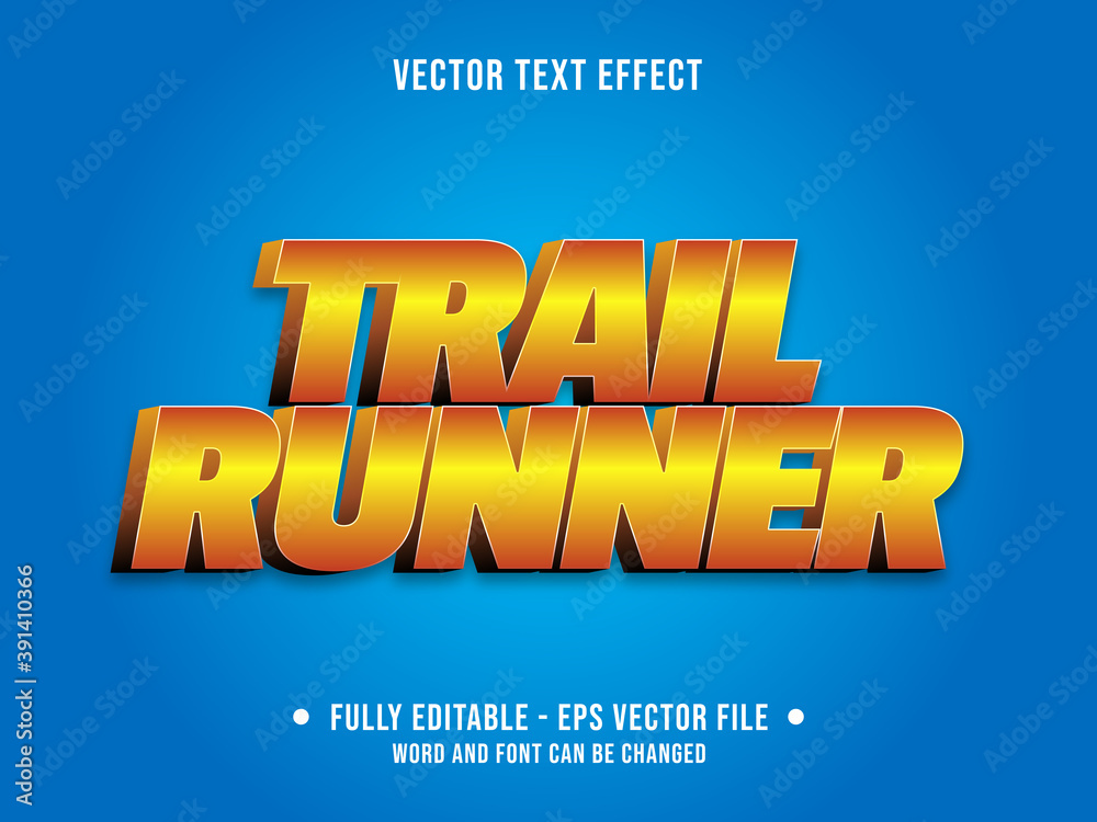 Sticker editable text effect - trail runner orange modern gradient color style