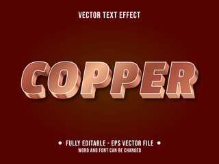 Editable text effect - Copper metal modern gradient color style