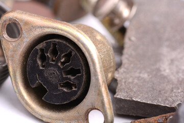 old vintage metal detail close up