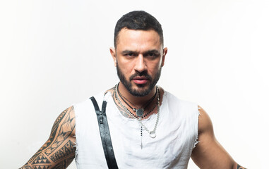 Close up portrait of Handsome young man.