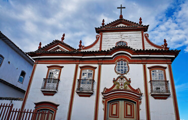 Fototapeta na wymiar Baroque church in historical city of Diamantina, Brazil