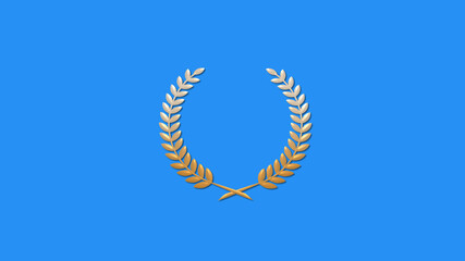 White and brown gradient 3d wheat logo icon on aqua background