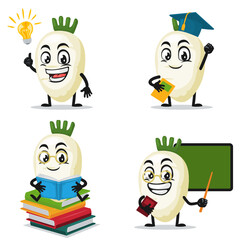 vector illustration of radish mascot or character 