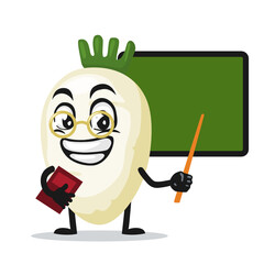 vector illustration of radish mascot or character 