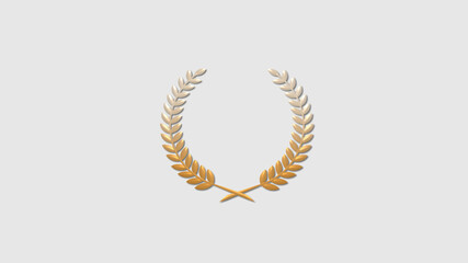 Amazing brown and white gradient 3d wheat logo icon on white background