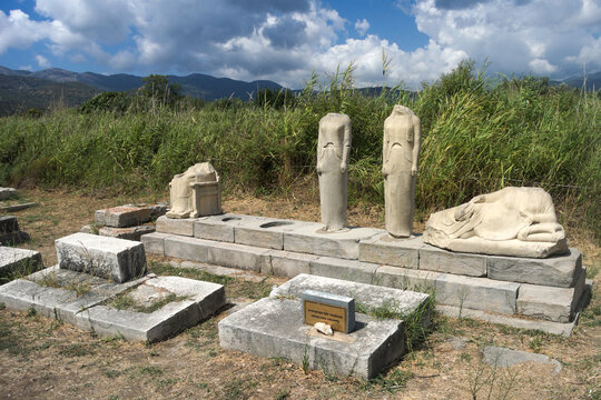 Beautiful Samos Island Greece. Archaeological site of the Goddess Hera.