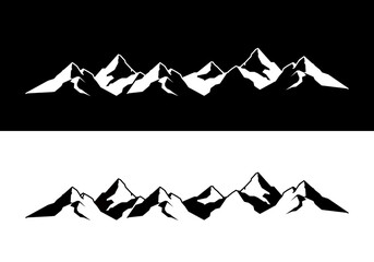 Mountains in black and white. For spiritual guidance, tarot readers and tattoos.