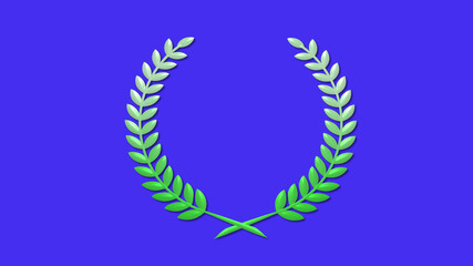 Amazing green gradient 3d wheat icon on blue background, Best wheat icon