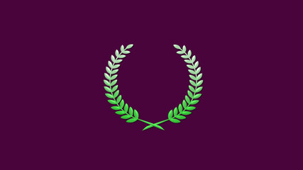 Amazing green white gradient 3d wreath logo icon on pink dark background
