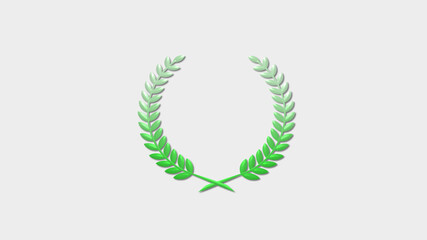 Amazing green white gradient wheat icon on white background, New wreath icon