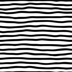 Horizontal curved lines, hand drawing. Minimalistic vector background, seamless pattern.