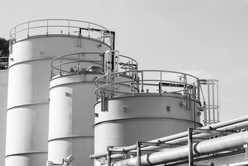 Oil Tank in chemical factory. Industrial background