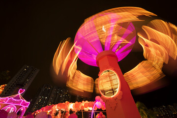 colorful carousel in theme park