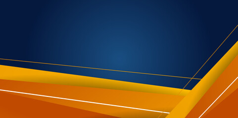 High contrast blue and orange glossy stripes. Abstract tech graphic banner design. Vector corporate background