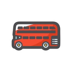 Red london bus Vector icon Cartoon illustration