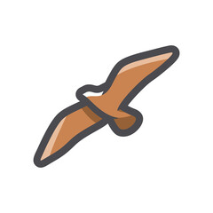 Graceful soaring eagle Vector icon Cartoon illustration