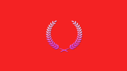 Amazing pink and white gradient 3d wheat logo icon on red background, New wheat icon