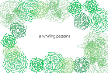 ぐるぐる渦巻きのフレーム　パステルグリーン
