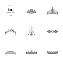 ティアラのコレクション3　線画イラスト_ブラック © green-ASH