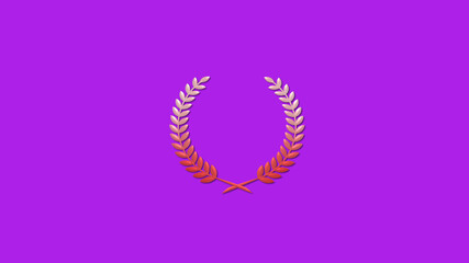 New red and white gradient 3d wheat icon on purple background, Best wreath icon